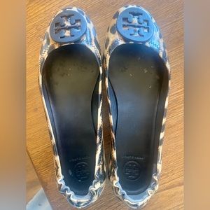 Tory Burch Leopard Minnie Travel Ballet Flat Size 8